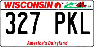 WI license plate 327PKL