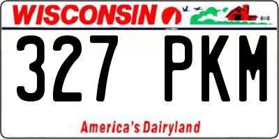 WI license plate 327PKM