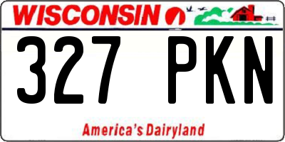 WI license plate 327PKN