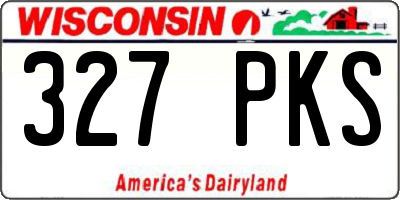 WI license plate 327PKS