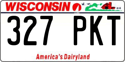 WI license plate 327PKT