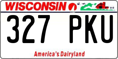 WI license plate 327PKU