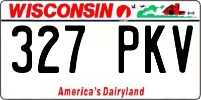 WI license plate 327PKV