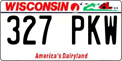 WI license plate 327PKW