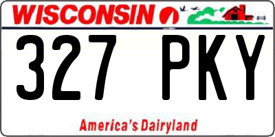 WI license plate 327PKY