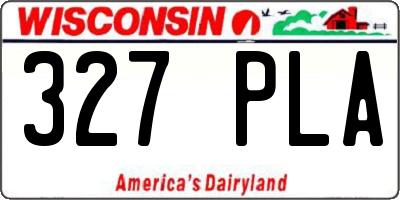 WI license plate 327PLA