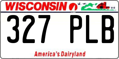 WI license plate 327PLB