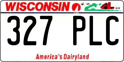 WI license plate 327PLC