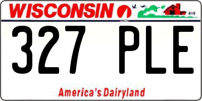WI license plate 327PLE