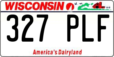 WI license plate 327PLF