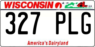WI license plate 327PLG