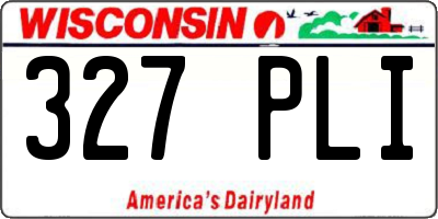 WI license plate 327PLI