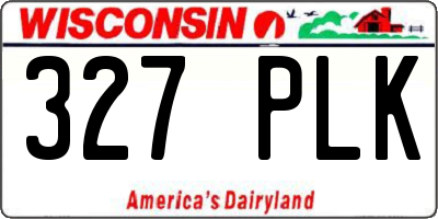 WI license plate 327PLK