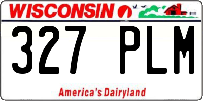 WI license plate 327PLM