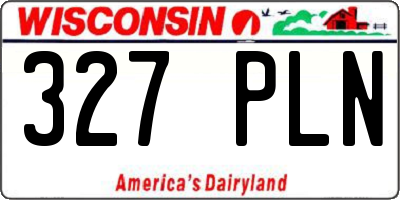 WI license plate 327PLN