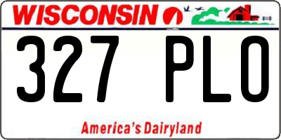 WI license plate 327PLO