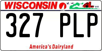 WI license plate 327PLP