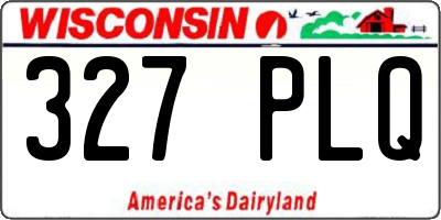 WI license plate 327PLQ