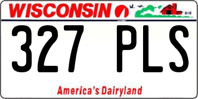 WI license plate 327PLS