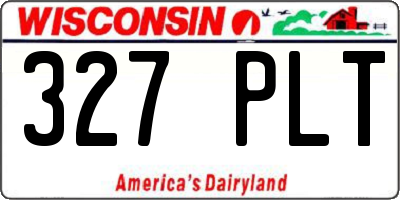 WI license plate 327PLT
