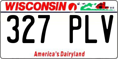 WI license plate 327PLV