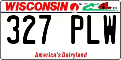 WI license plate 327PLW
