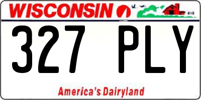 WI license plate 327PLY