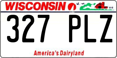 WI license plate 327PLZ