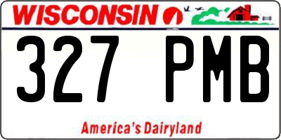 WI license plate 327PMB
