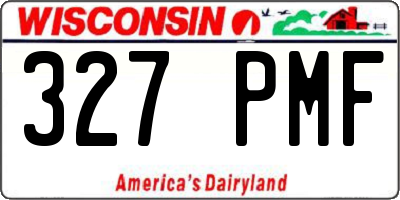 WI license plate 327PMF
