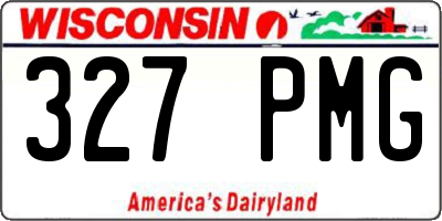 WI license plate 327PMG