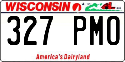 WI license plate 327PMO