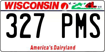 WI license plate 327PMS