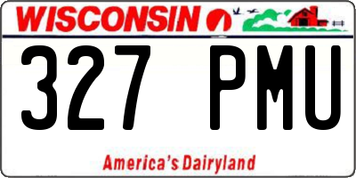 WI license plate 327PMU