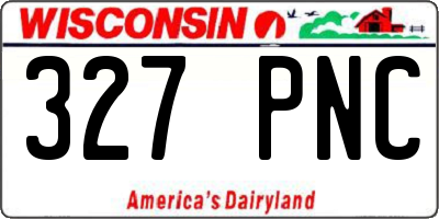 WI license plate 327PNC