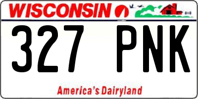 WI license plate 327PNK