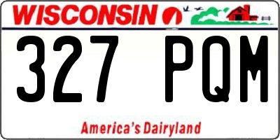 WI license plate 327PQM