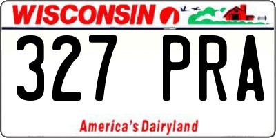 WI license plate 327PRA