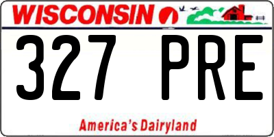WI license plate 327PRE
