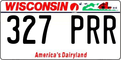 WI license plate 327PRR