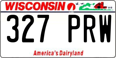 WI license plate 327PRW