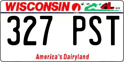 WI license plate 327PST