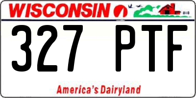 WI license plate 327PTF