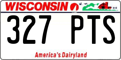 WI license plate 327PTS