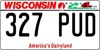 WI license plate 327PUD