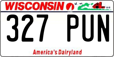 WI license plate 327PUN