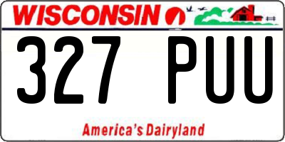 WI license plate 327PUU