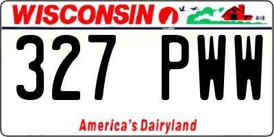 WI license plate 327PWW