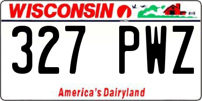 WI license plate 327PWZ