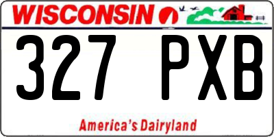 WI license plate 327PXB